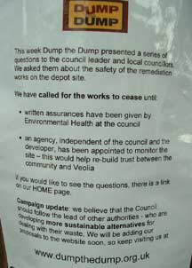 posters in Round Hill streets call for works to cease
