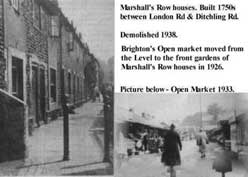 The houses in Marshalls Row were demolished in 1938 creating more space for the market