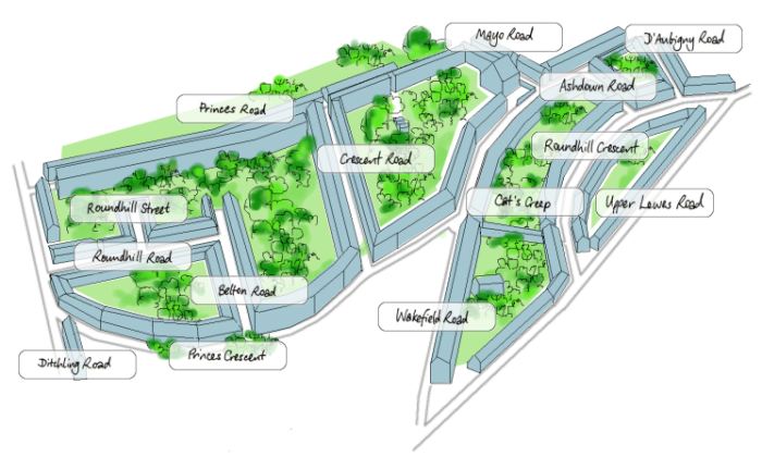 Map of Round Hill
