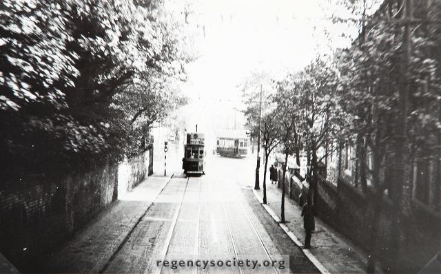 Tram descending Ditchling Rd in late 1930s
