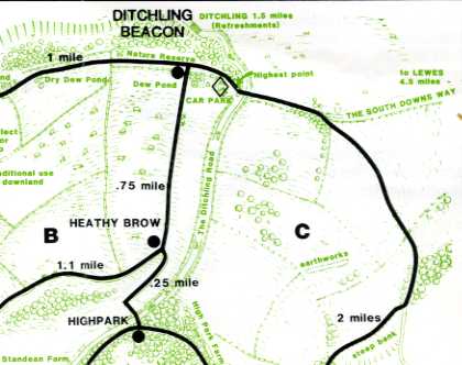 Ditchling Beacon is the highest point on the Downs 