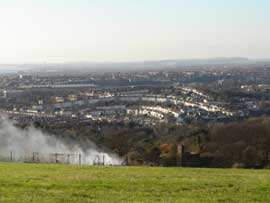 Fine views of Round Hill from land between the Race Course and Tenantry Down at the top of Bear Road